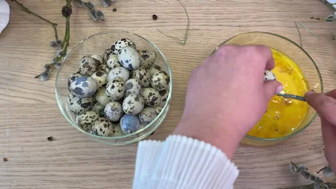 Master class on creating a handmade Easter wreath from natural materials, willow Stock Footage 305240978