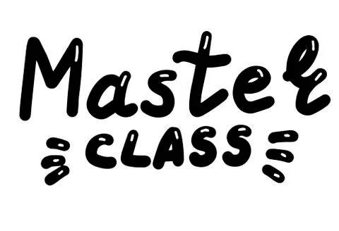 Master class, hand drawn lettering calligraphy illustration. Vector eps brush Stock Illustration