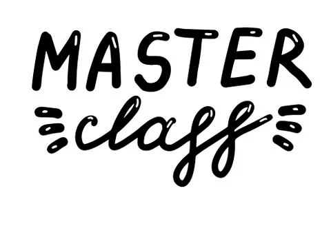 Master class, hand drawn lettering calligraphy illustration. Vector eps brush Stock Illustration