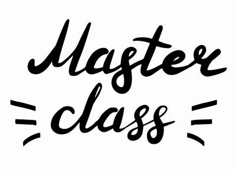 Master class, hand drawn lettering calligraphy illustration. Vector eps brush Illustrazione stock