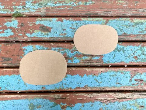 Master class how to make a bee from natural materials and cardboard recycling Stock Photos