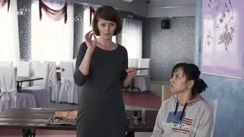 Master class for make-up artists. Stock Footage 70824992