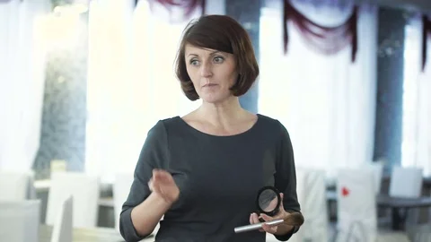 Master class for make-up artists. Stock Footage 70849774