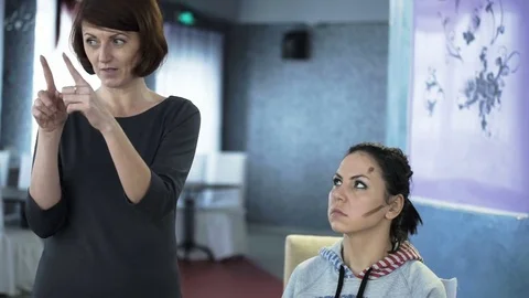 Master class for make-up artists. Sculpting make up. Stock Footage 70847248