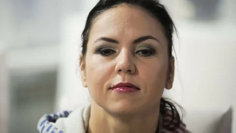 Master class for make-up artists. Working with lips. Stock Footage 70817149