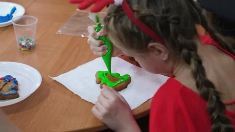 Master class on making Christmas ginger strands. Stock Footage 255925216