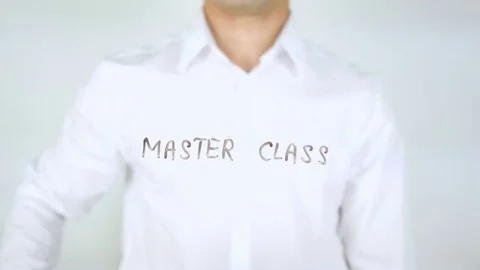 Master Class, Man Writing on Glass Stock Footage