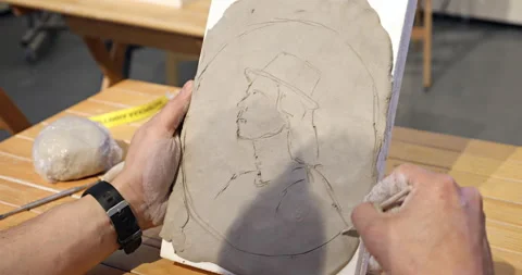 Master class in the museum workshop of Mikhail Anikushin in Saint Petersburg, 스톡 동영상 167766163