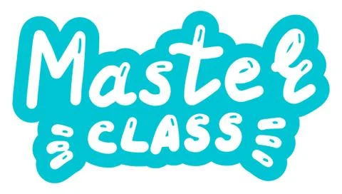 Master class, online education concept. Logo, badge, poster, banner template. Stock Illustration