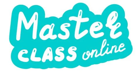 Master class, online education concept. Logo, badge, poster, banner template. Stock Illustration
