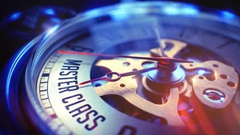 Master Class - Phrase on Vintage Watch. 3D Illustration. Stock Illustration