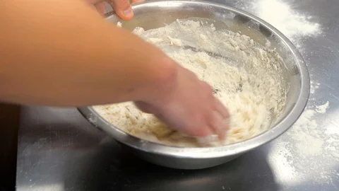 Master Class for the preparation of bread from flour, fresh dough. Baking bre 動画素材 117782670