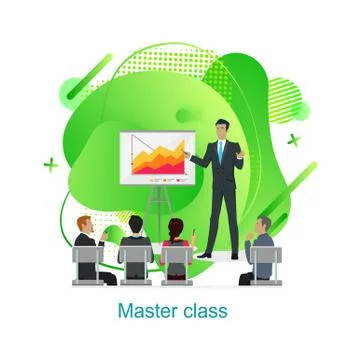 Master Class, Presenter with Presentation Design 스톡 일러스트