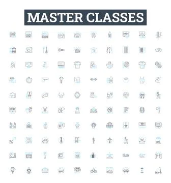 Master Classes vector line icons set. Masters, Classes, Learning, Instruction Stock Illustration