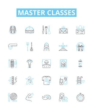 Master Classes vector line icons set. Masters, Classes, Learning, Instruction Stock Illustration