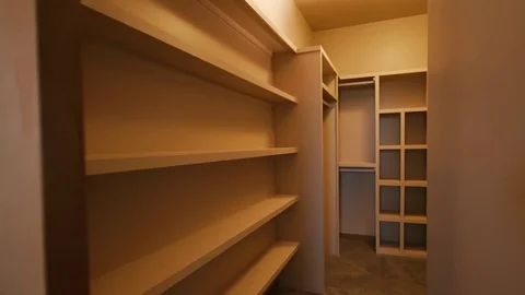Master Closet Sliding Door Open Reveal Stock Footage 77168223