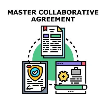 Master collaborative agreement concept representing business partnership Stock Illustration