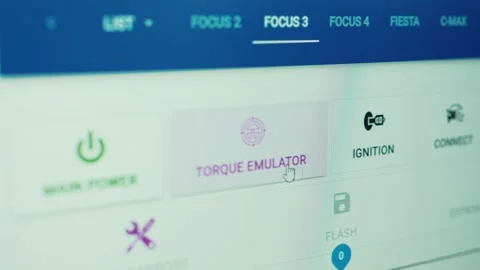 Master connects the steering rack to the computer with ignition, torque Stock Footage 284545510