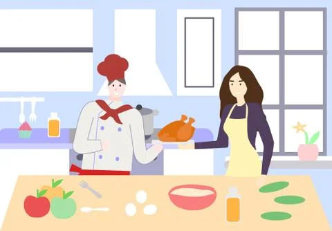 Master cooking training class, the vector graphics Stock Illustration