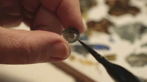 The master creates an eye prosthesis Stock Footage 157508219