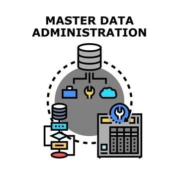 Master data administration database management and organization 스톡 일러스트