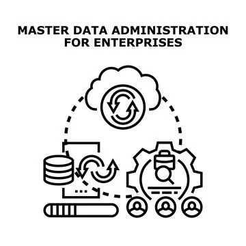 Master data administration for enterprise concept 库存插图