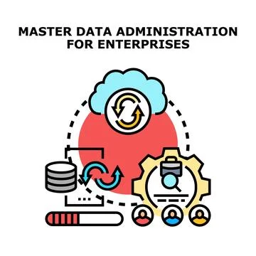 Master data administration for enterprise concept 库存插图