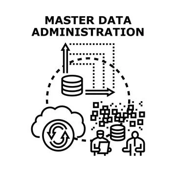 Master data administration processing information system service Stock Illustration