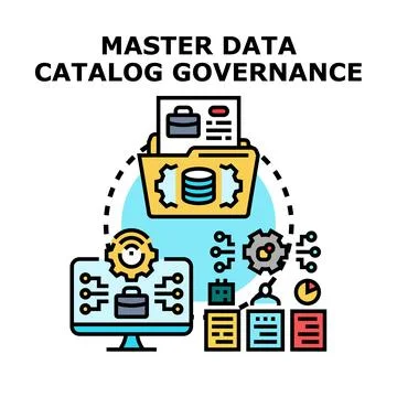 Master data catalog governance management system Stock-Illustration
