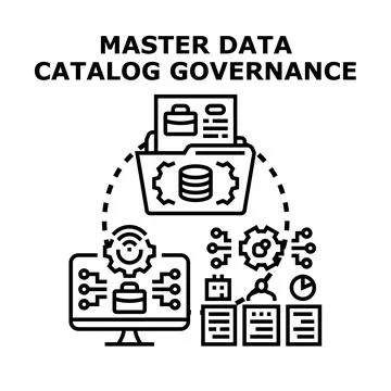 Master data catalog governance management system Stock Illustration