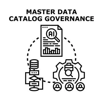 Master data catalog governance planning for business intelligence Stockillustratie
