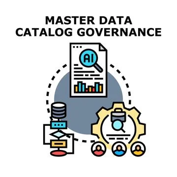 Master data catalog governance planning for business intelligence Stock-Illustration