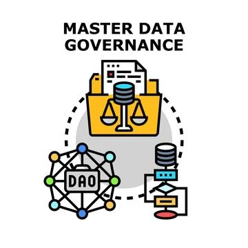 Master data governance managing business information and decisions Stock Illustration