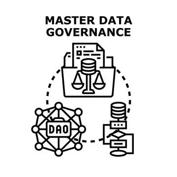 Master data governance managing business information and decisions Stock Illustration