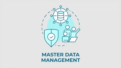 Master data management blue concept icon animation Stock Footage 341023624