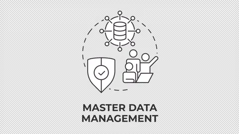 Master data management line concept icon animation Stock Footage 340283352