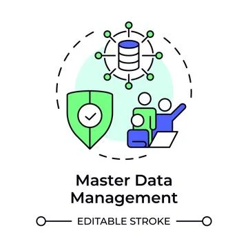 Master data management multi color concept icon Stock Illustration