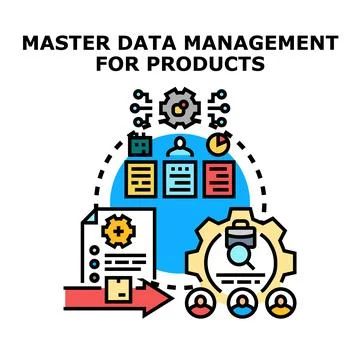 Master data management providing product information structure Illustrazione stock