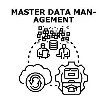 Master data management system creating organized information Stock Illustration