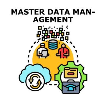Master data management system creating organized information Stock Illustration