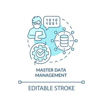 Master data management turquoise concept icon Stockillustratie