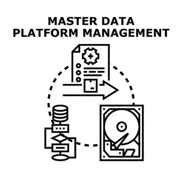 Master data platform management concept vector illustration Stock Illustration