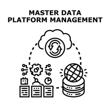 Master data platform management organizing cloud computing イラスト素材