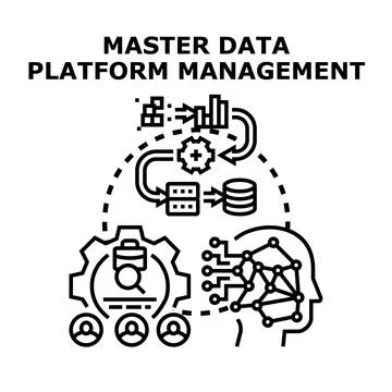 Master data platform management system process diagram Stock Illustration