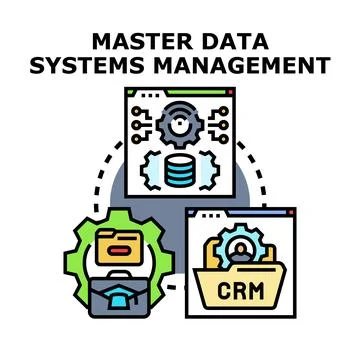 Master data systems management concept illustrating digital infrastructure イラスト素材