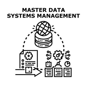 Master data systems management concept illustration Stock Illustration