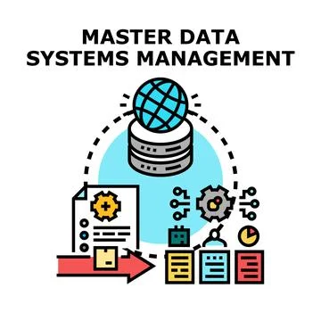 Master data systems management concept illustration Stock Illustration