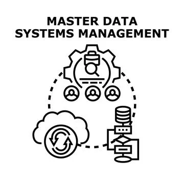 Master data systems management concept illustration Stock Illustration