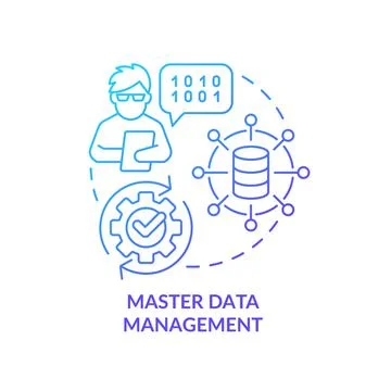 Master database management blue gradient concept icon 스톡 일러스트