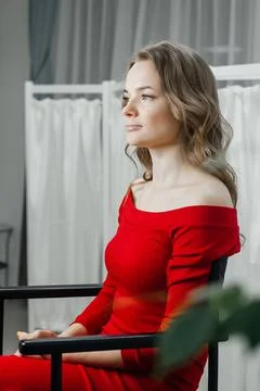 Master does a beautiful blonde makeup in a beauty salon Stock Photos